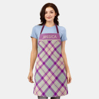 Fuschia Scottish Tartan Plaid Pattern Personalised