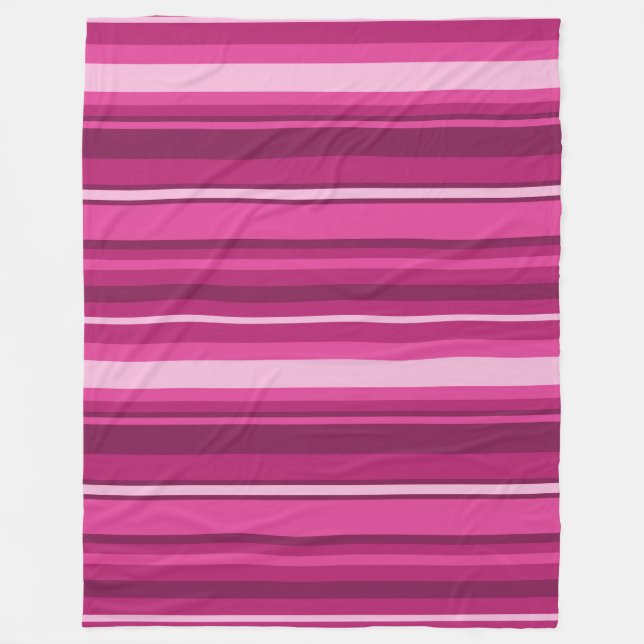Fuschia stripes fleece blanket (Front)