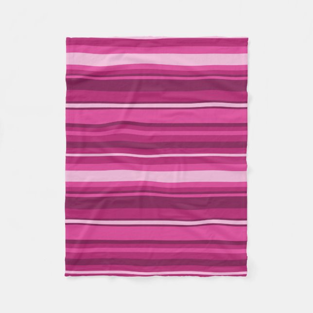 Fuschia stripes fleece blanket (Front)