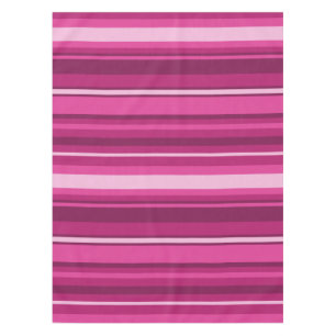 Fuschia stripes tablecloth