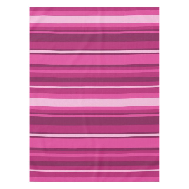 Fuschia stripes tablecloth (Front)