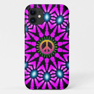 Fuschia Tie-Dye Peace Sign iPhone 5 Case