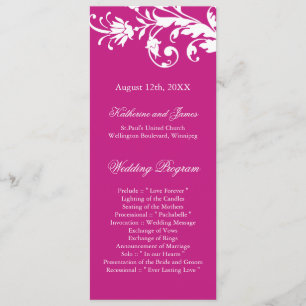 Fuschia Wedding Programs Programme