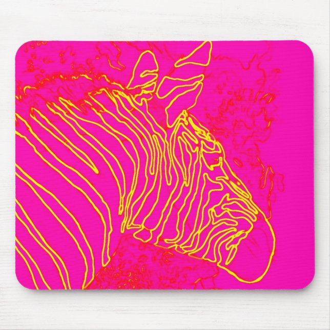 Fuschia Zebra Mouse Pad (Front)