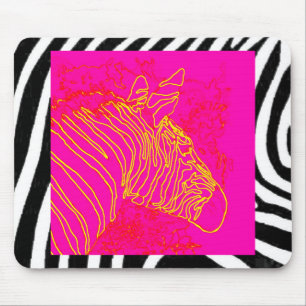 Fuschia Zebra Mouse Pad