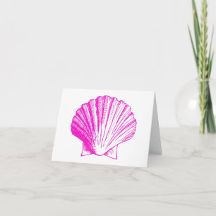 Fuscia Sea Shell Thank You Note Cards