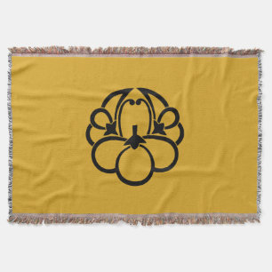 Fusen-style shadowed ume (h) throw blanket