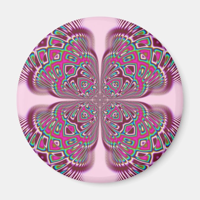 Fusha Pink Flower Magnet (Front)