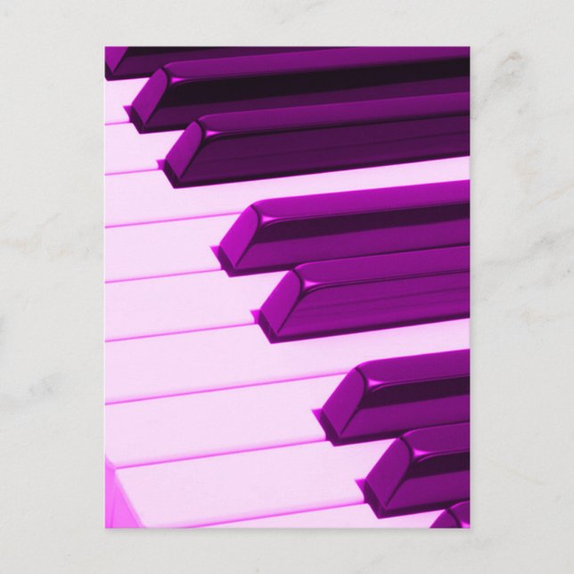 Fusha Pink Piano Or Organ Keyboard Postcard (Front)