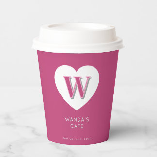 Fushcia Rose Pink Custom Business Or Personal Paper Cups