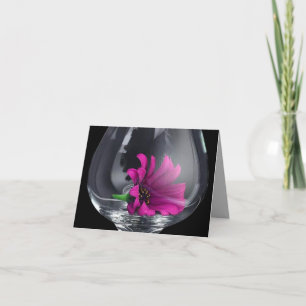 Fushia Floral Glass Note Card