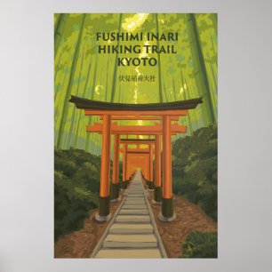 Fushimi Inari Hiking Trail Kyoto Japan Travel Poster