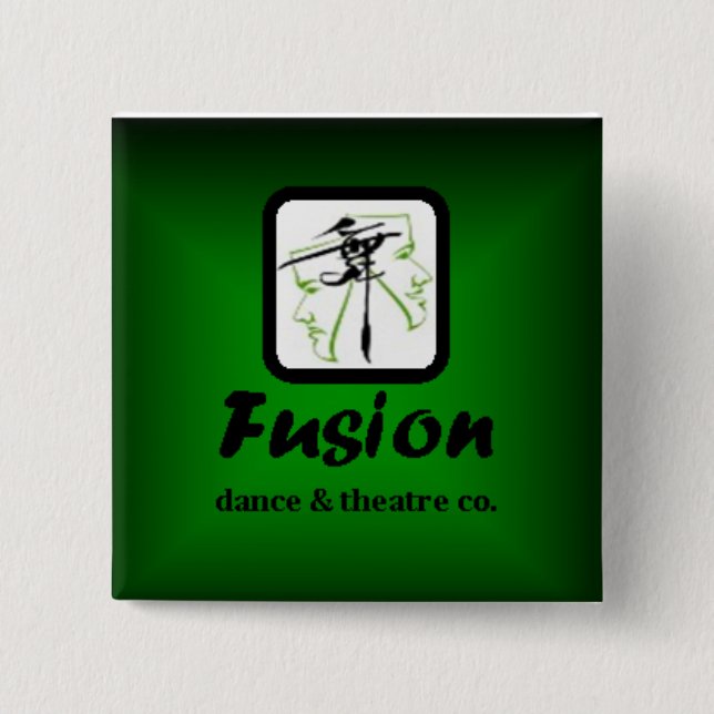 Fusion Green Square 15 Cm Square Badge (Front)