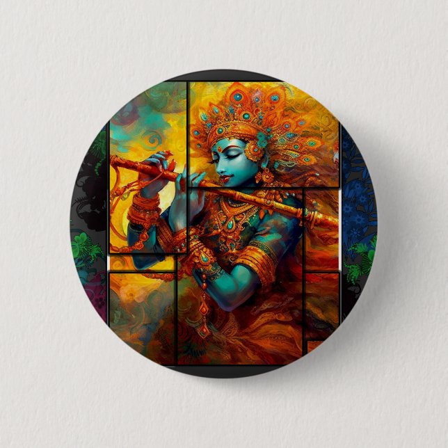 FUSION-LORD KRISHNA Chennai 6 Cm Round Badge (Front)
