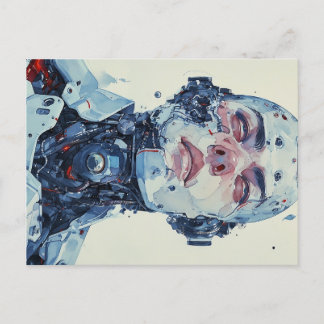 Fusion of Humanity and Machine Holiday Postcard