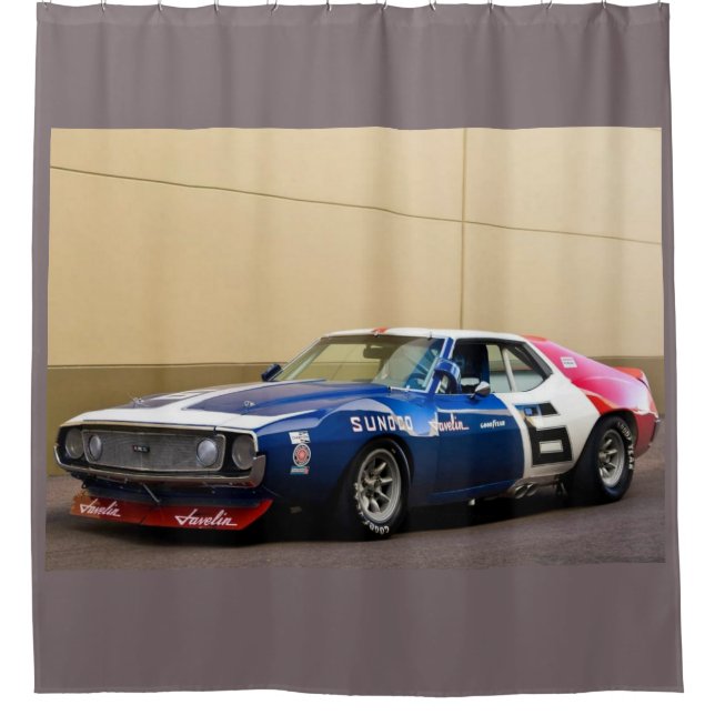 FUSTURISTIC AUTOMOBILE: 1968-74 AMC Javelin Shower Curtain (Front)