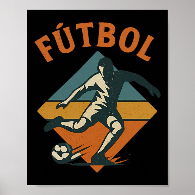 Fútbol Enthusiast's Retro Style Vintage  Poster (Front)
