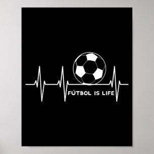 Futbol Is Life Football Lover Soccer Funny Vintage Poster