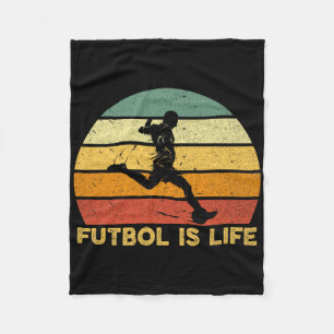 Futbol Is Life Retro Vintage Soccer Player Costume Fleece Blanket