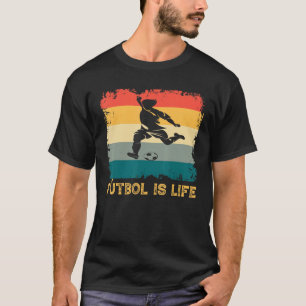 Futbol Is Life Vintage Football Player Football Fa T-Shirt