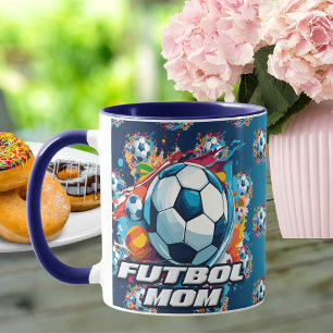 Futbol Mum Soccer Ball Pattern Mug