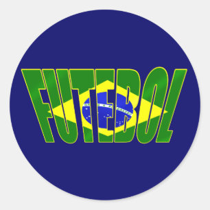 Futebol Brasil Bandeira Brazilian flag Futebol Classic Round Sticker