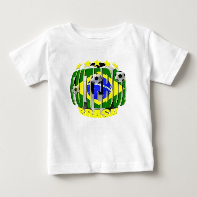 Futebol round brazil soccer ball 5 star gifts baby T-Shirt (Front)