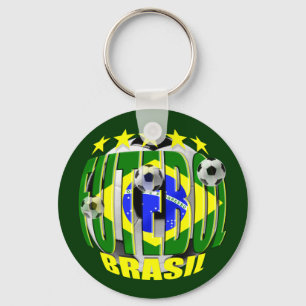 Futebol round brazil soccer ball 5 star gifts key ring