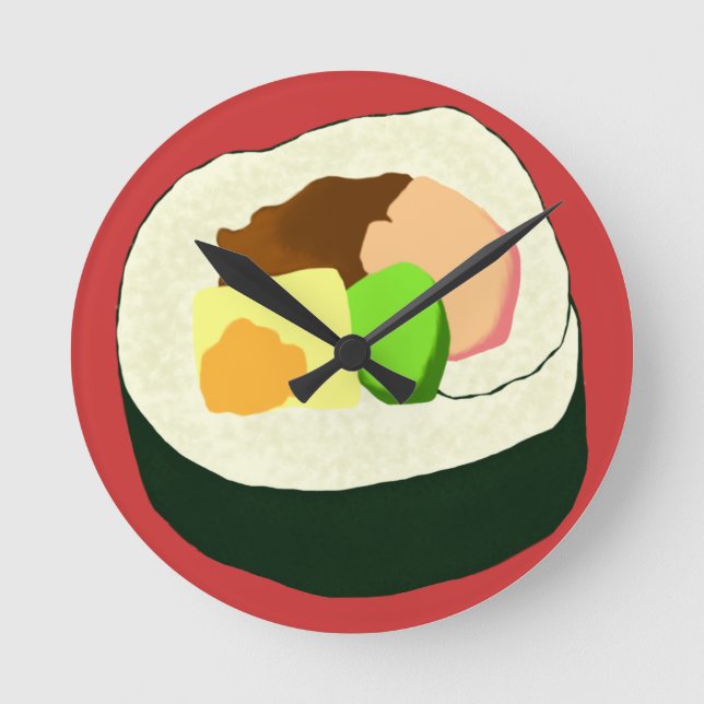 Futomaki Sushi Wall Clock (Front)