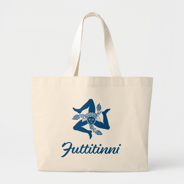 Futtitinni Sicily Trinacria Personalised Large Tote Bag (Front)