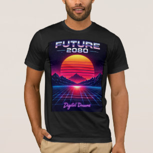 Future 2080 Digital Dreams Retro Neon Art Print T-Shirt