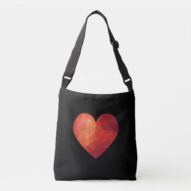 Future 3d effect red broken heart crossbody bag (Front)