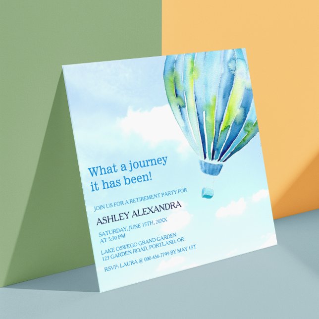 Future Adventures Hot-Air Balloon Retirement Party Invitation (www.zazzle.com/riverme)