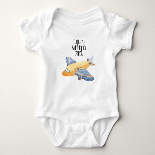 Future Aeroplane Pilot baby clothes, Aeroplane  Bodysuit (Front)
