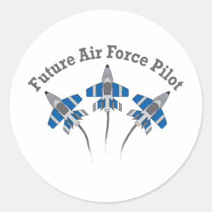Future Air Force Pilot Classic Round Sticker