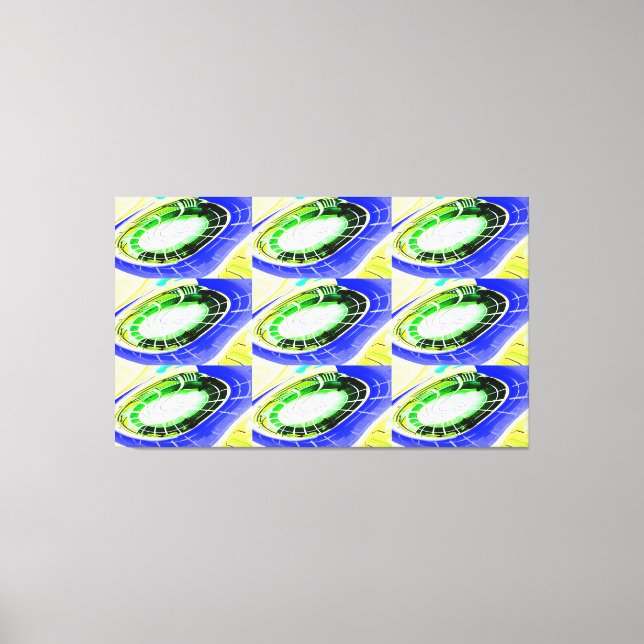 Future alien landing platforms art canvas print (Front)