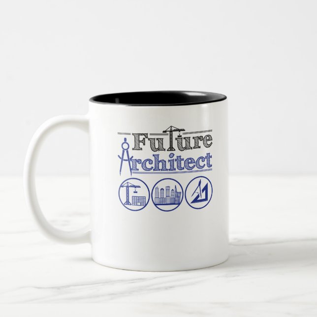 Future Architect Architecture Two-Tone Coffee Mug (Left)