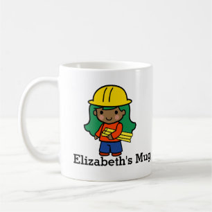 Future Architect/Engineer Girl in Hard Hat Coffee Mug