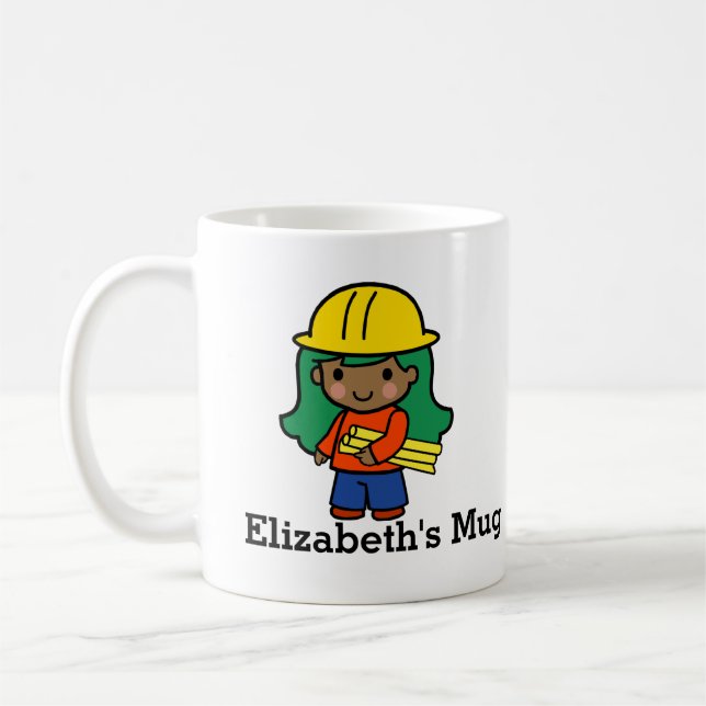 Future Architect/Engineer Girl in Hard Hat Coffee Mug (Left)