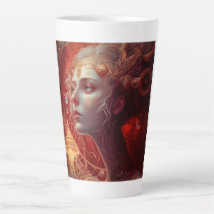Future Art Nouveau Woman Latte Mug