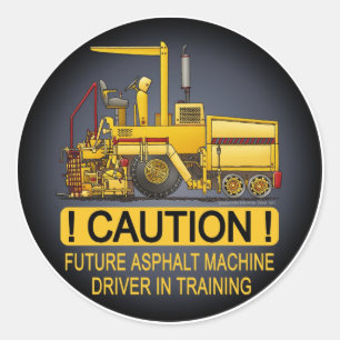 Future Asphalt Paving Machine Driver Kids Sticker