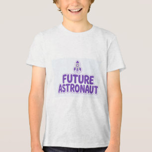 Future Astronaut Cute Space Rocket Kids Design Tri-Blend Shirt