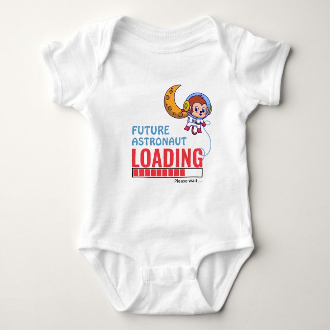 Future Astronaut Loading | Monkey Infant Birthday Baby Bodysuit (Front)
