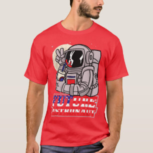 Future Astronaut Peace Sign American Flag 4th July T-Shirt