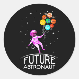 Future Astronaut With Planets Funny Quote For Girl Classic Round Sticker