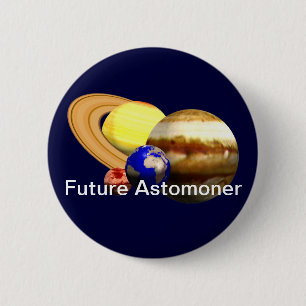 Future Astronomer with Solar System 6 Cm Round Badge