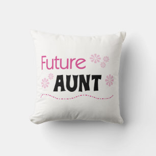 Future Aunt Black and Pink T-shirts and Gifts Cushion