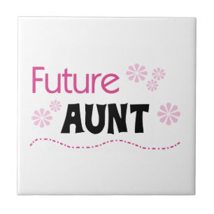 Future Aunt Black and Pink T-shirts and Gifts Tile