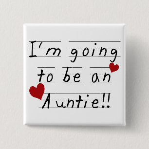 Future Auntie Kid Print Tshirts and Gifts 15 Cm Square Badge