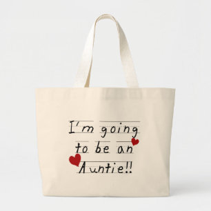 Future Auntie Kid Print Tshirts and Gifts Large Tote Bag